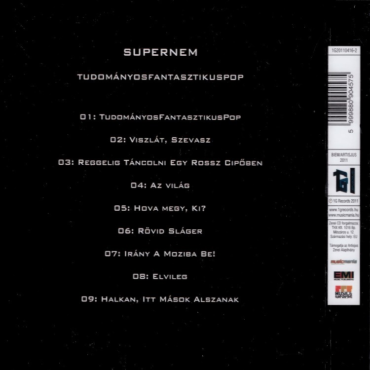 Supernem - Tudományosfantasztikuspop (CD)